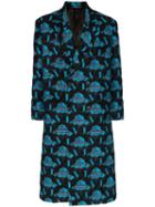 Valentino X Undercover Ufo Intarsia Coat - Blue