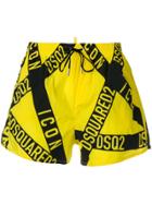 Dsquared2 Branded Swim Shorts - Yellow