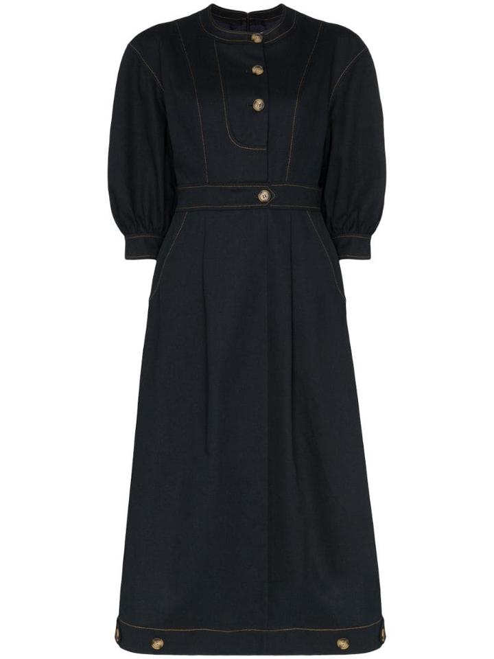 Rejina Pyo Button-detail Midi Dress - Black