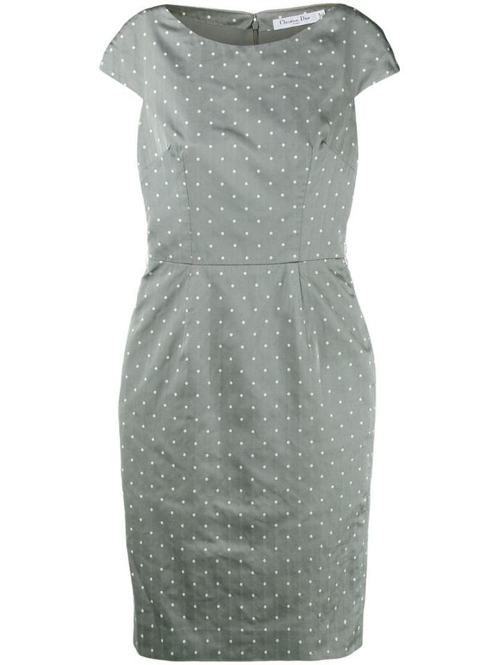 Christian Dior Pre-owned Polka Dots Fitted Dress - Grey