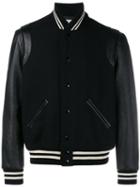 Saint Laurent Classic Teddy Jacket, Men's, Size: 46, Black, Polyamide/lamb Skin/virgin Wool/cotton
