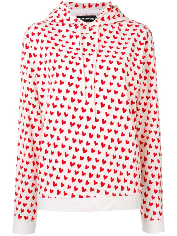 House Of Holland Heart Print Hoodie - Red