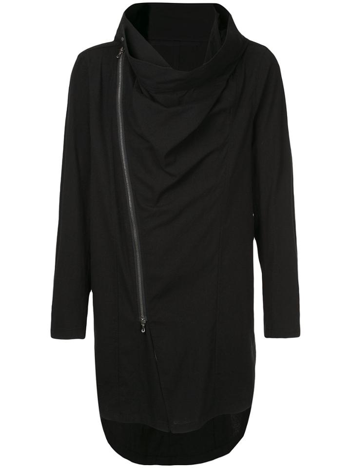 Julius Cowl-neck Zipped Coat - Black