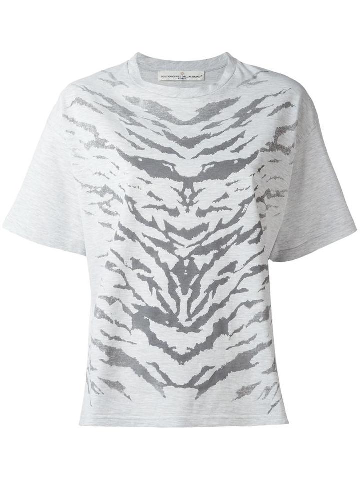 Golden Goose Deluxe Brand Zebra Print T-shirt, Women's, Size: Small, White, Cotton