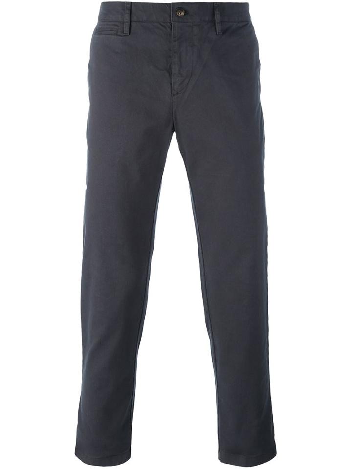 Burberry Slim Fit Chinos, Men's, Size: 34, Grey, Cotton/spandex/elastane