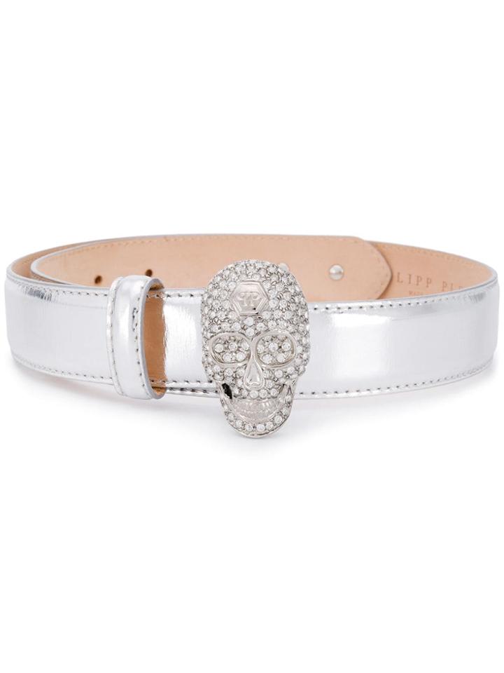 Philipp Plein Crystal Skull Belt - Silver