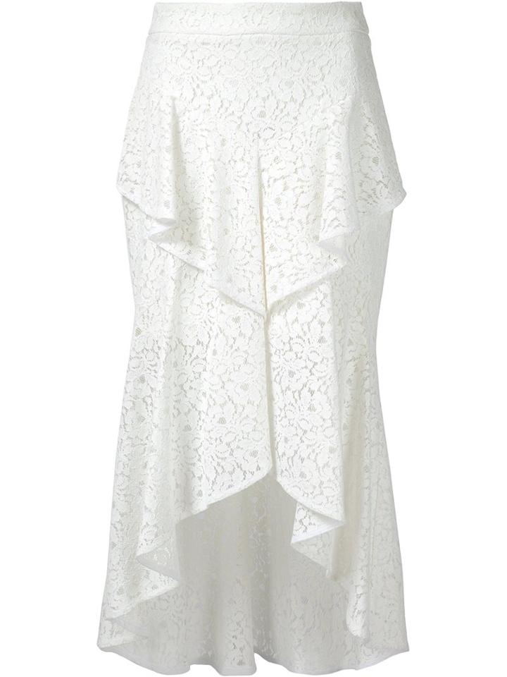 Rebecca Vallance 'sistine' Front Frill Mid Skirt, Women's, Size: 8, White, Polyester