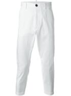 Dsquared2 Tapared Trousers, Men's, Size: 52, White, Cotton/spandex/elastane