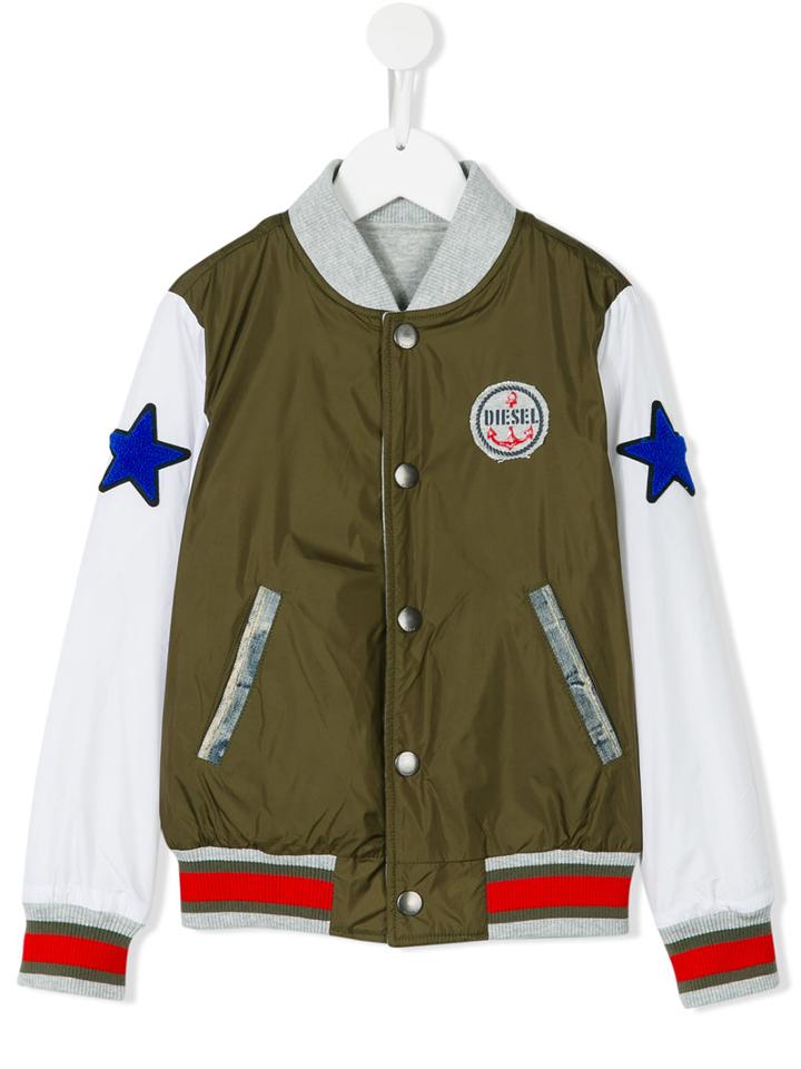 Diesel Kids - Jacyk Bomber Jacket - Kids - Cotton/polyamide/polyester - 8 Yrs, Boy's, Grey