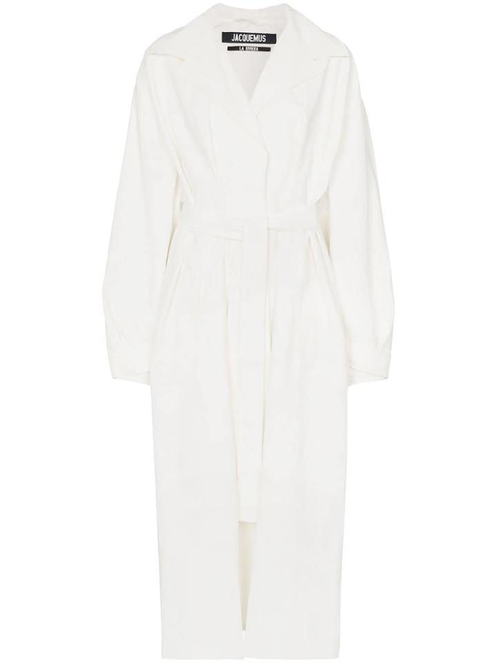 Jacquemus Mid-length Belted Trench Coat - White