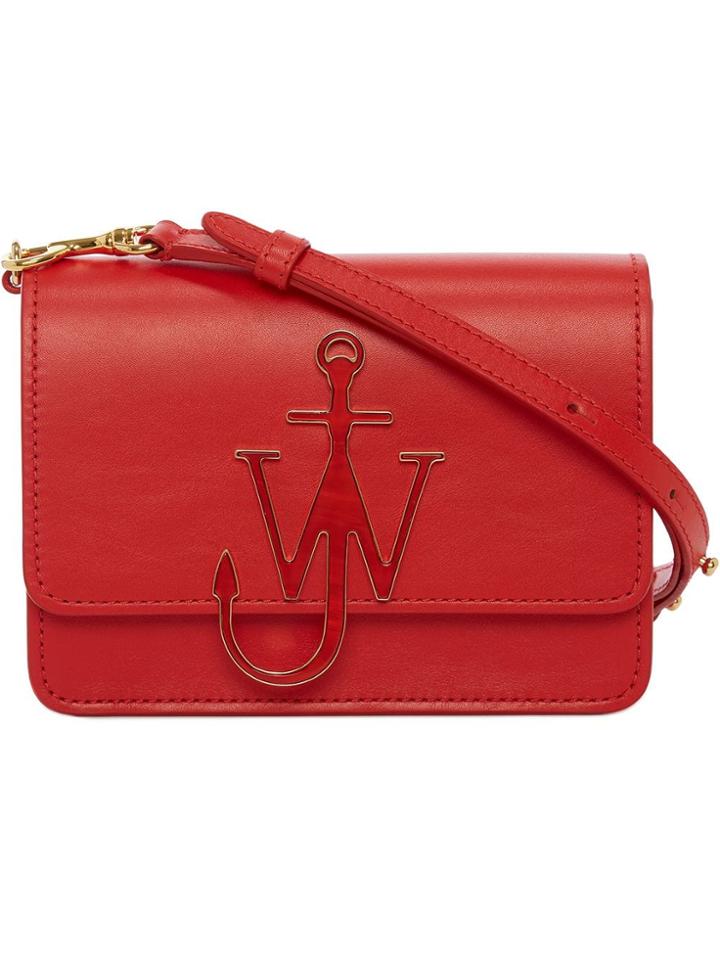Jw Anderson Scarlet Enamel Anchor Logo Bag