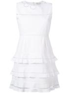 Red Valentino Ruffle Detail Sleeveless Dress, Women's, Size: 42, White, Cotton/polyester
