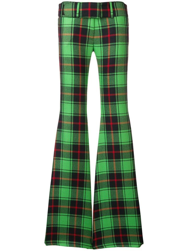 Marco De Vincenzo Flared Tartan Trousers - Green