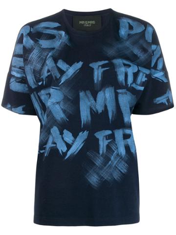 Mr & Mrs Italy Painted T-shirt - Blue