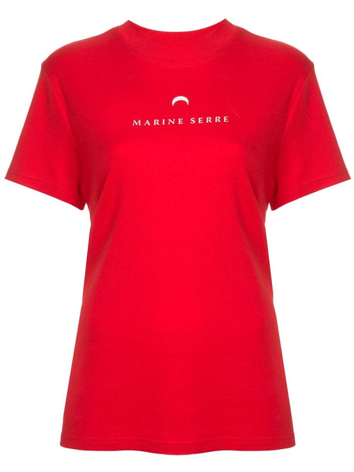 Marine Serre Logo Print T-shirt - Red