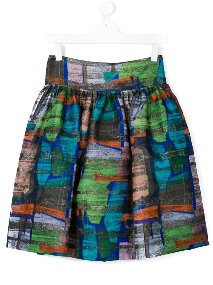 Simonetta Abstract Print Skirt - Blue