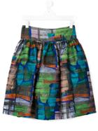 Simonetta Abstract Print Skirt - Blue