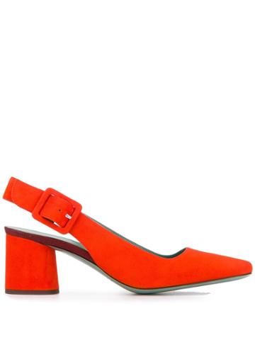 Paola D'arcano Pointed Toe Slingback Pumps - Orange