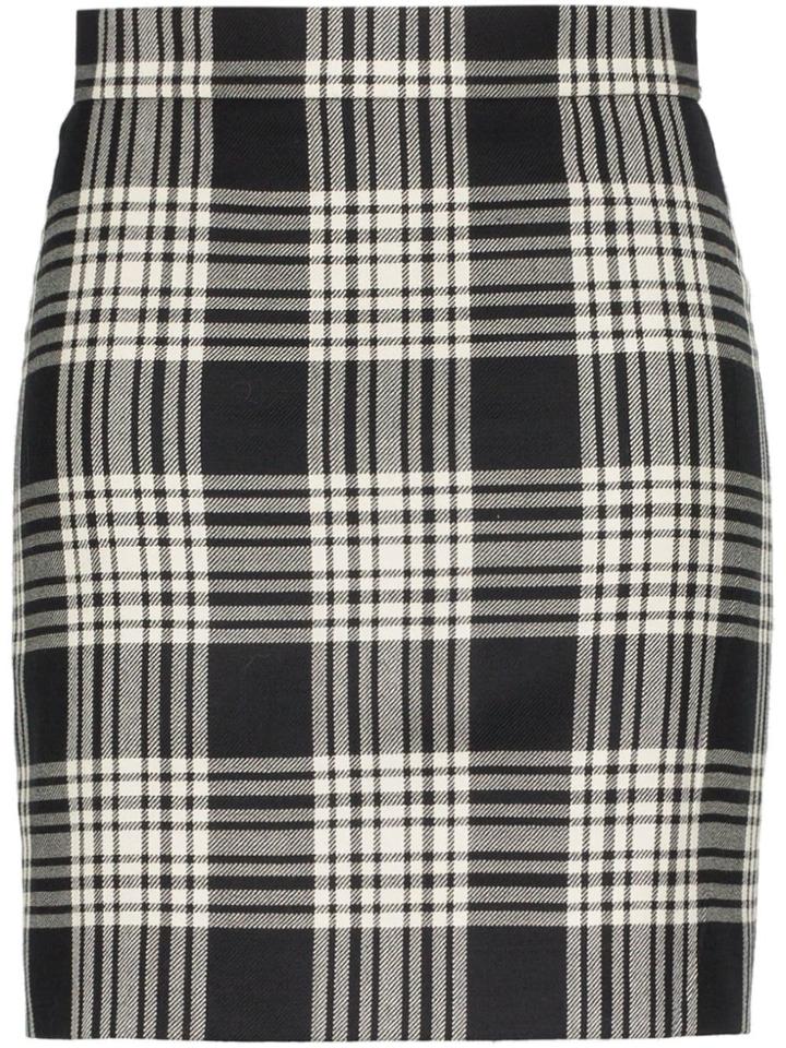 House Of Holland X Woolmark Check Print High-waisted Woollen Skirt -