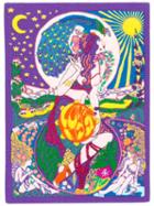 Olympia Le-tan Psychedelic Motif Clutch, Women's, Pink/purple, Cotton