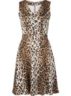 Carolina Herrera Leopard Print V-neck Dress