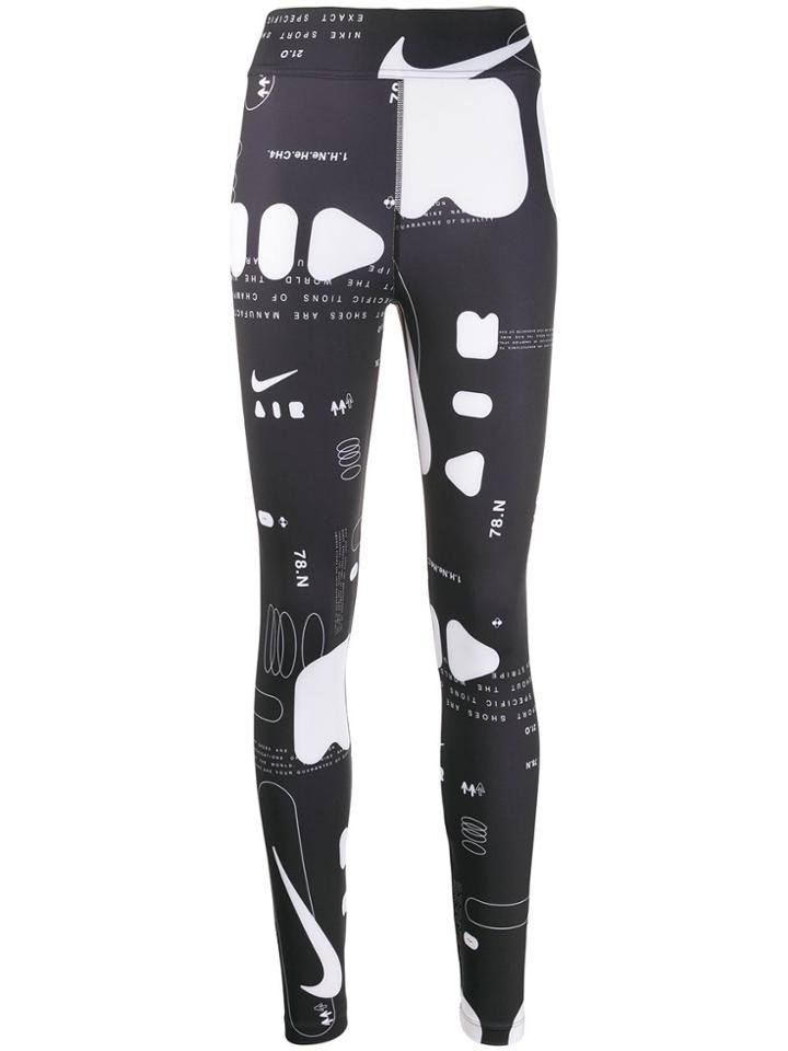 Nike Graphic Print Leggings - Black