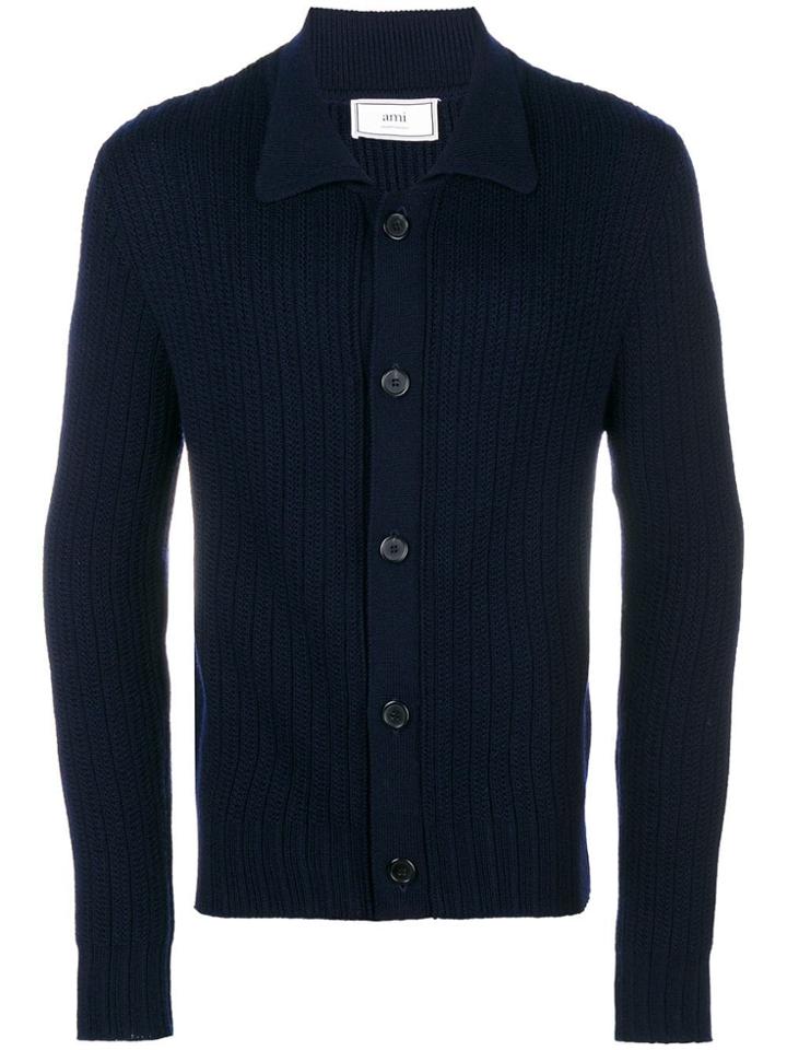 Ami Alexandre Mattiussi Polo-collared Cardigan - Blue