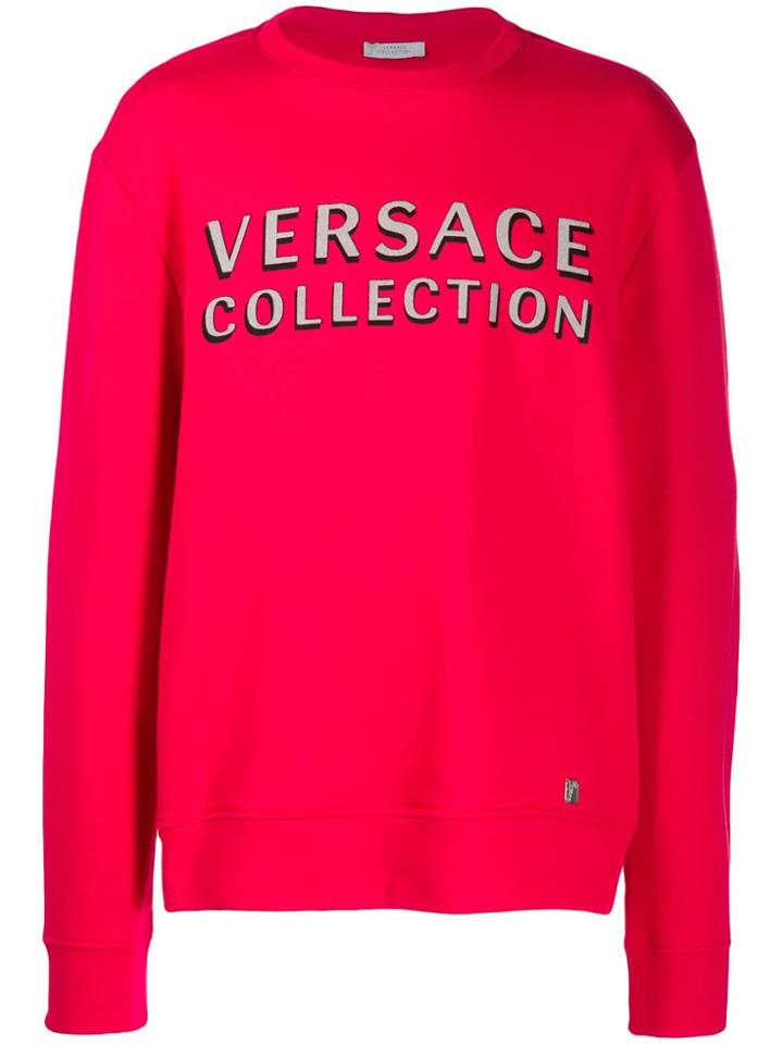 Versace Collection Logo Print Sweatshirt - Red