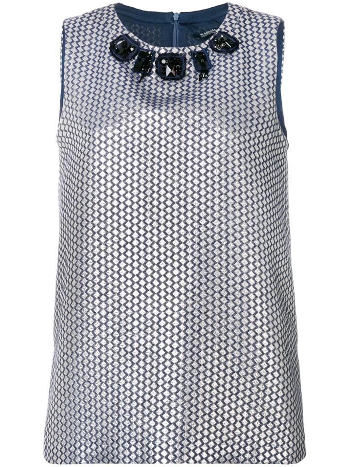 's Max Mara Embellished Neck Blouse - Grey