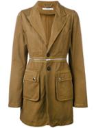 Givenchy - Longline Military Blazer - Women - Cotton - 42, Nude/neutrals, Cotton
