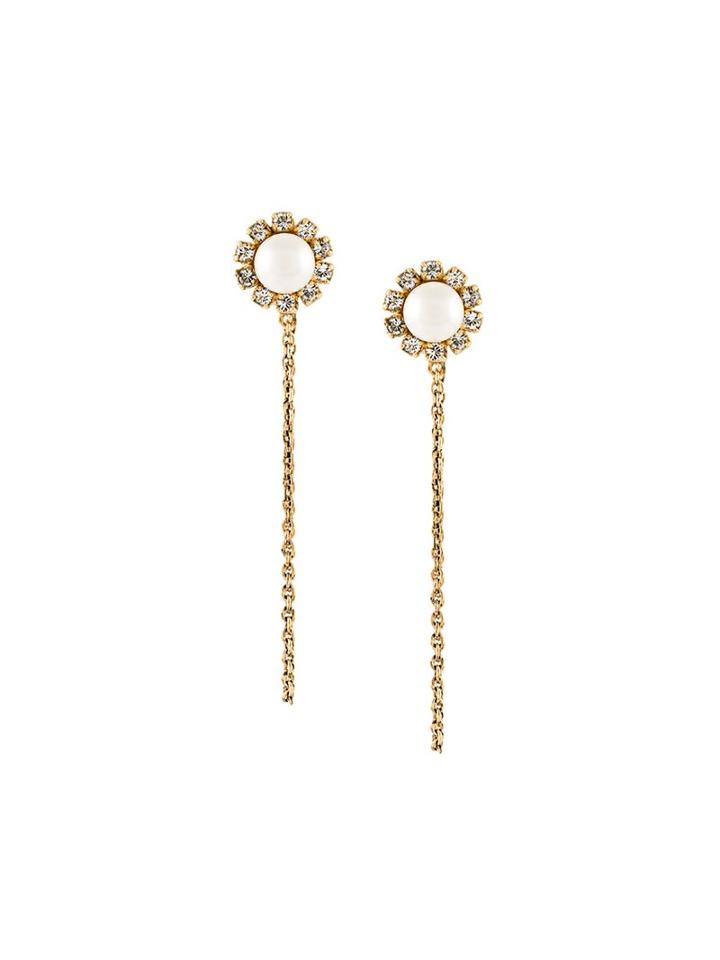 Marc Jacobs Flower Chain Earrings, Women's, Metallic