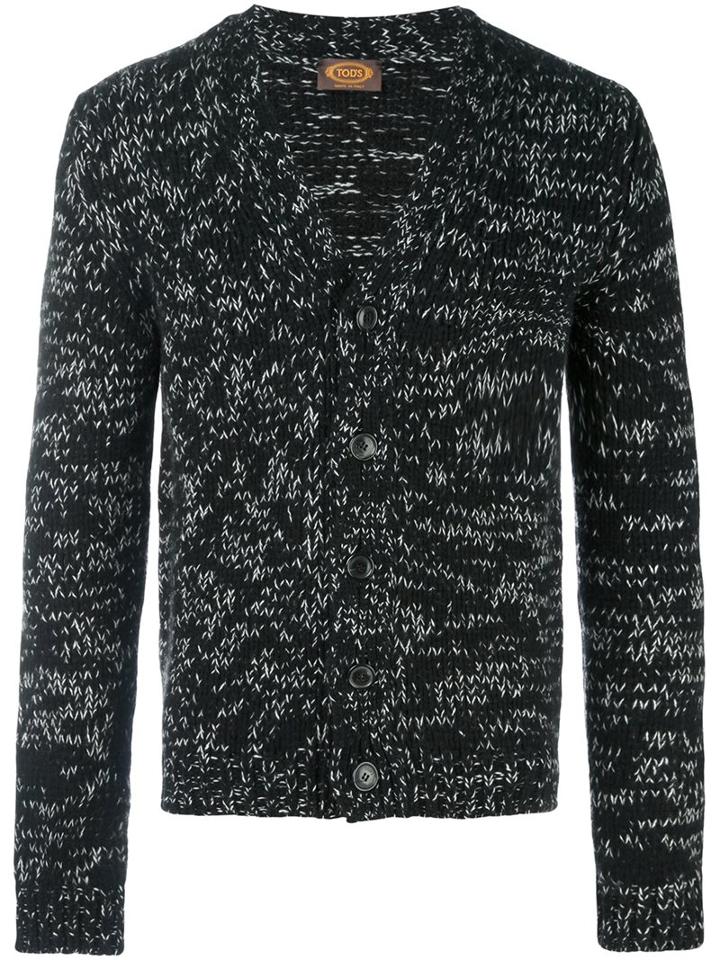 Tod's V-neck Cardigan, Men's, Size: Small, Black, Merino
