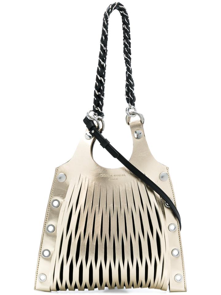 Sonia Rykiel Slit Detail Chain Shoulder Bag - Metallic