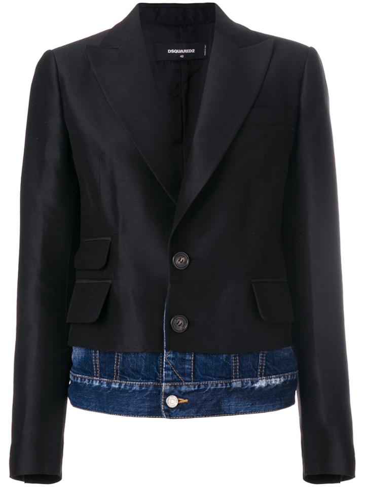 Dsquared2 Giacca Denim Underlayer Blazer - Black