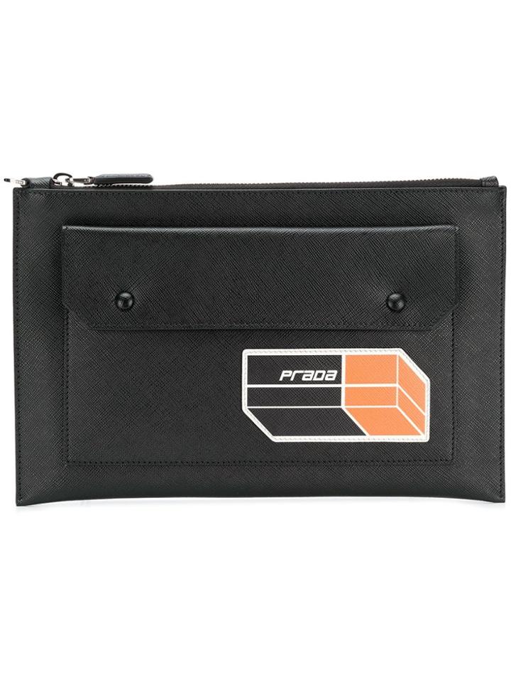 Prada Large Pocket Clutch - Black