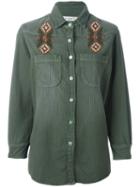 Sandrine Rose Embroidered Shirt, Women's, Size: Medium, Green, Cotton