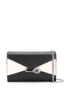 Alexander Mcqueen Two-tone Pin Clutch - Black