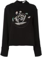 J.w.anderson Embroidered Sweatshirt, Women's, Size: 10, Black, Acetate/polyester/silk