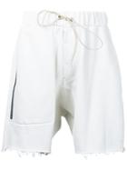 Mr. Completely - Raw Hem Drop-crotch Shorts - Men - Cotton - L, Grey, Cotton