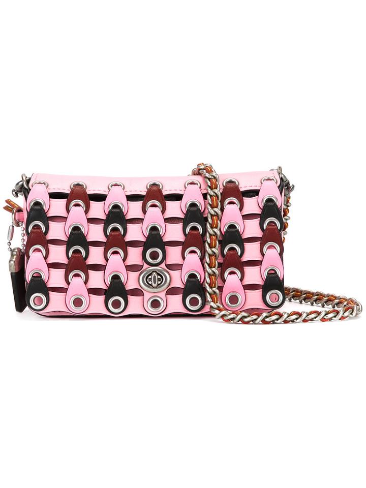 Coach - Contrast Shoulder Bag - Women - Leather - One Size, Pink/purple, Leather