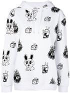 Mcq Alexander Mcqueen Bunny Printed Longsleeved Hoodie Rawst - White