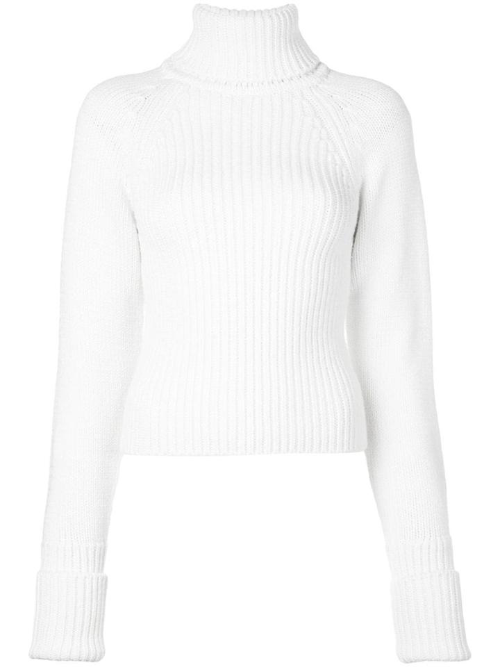 Loewe Ribbed Roll Neck Jumper - White