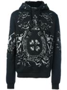 Dolce & Gabbana Lucky Charm Print Hoodie, Men's, Size: 52, Black, Cotton/polyester