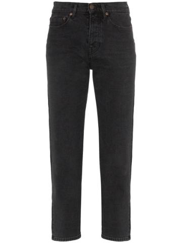Jeanerica Straight Leg Cropped Jeans - Black