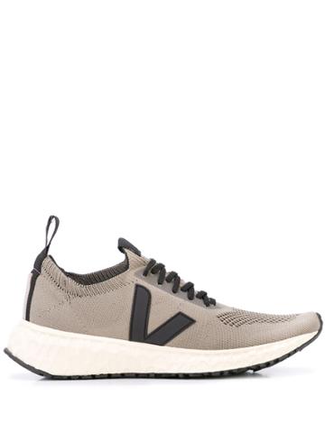 Rick Owens Veja X Veja Logo Patch Low-top Sneakers - Dark Dust