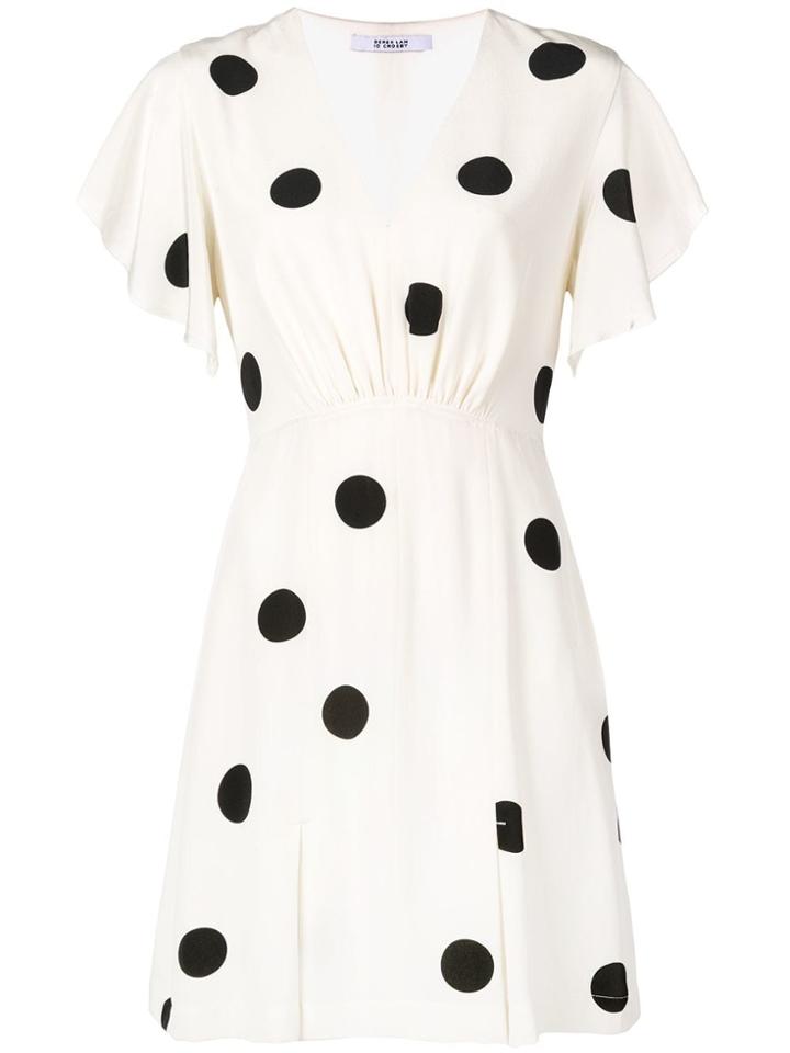 Derek Lam 10 Crosby V-neck Ruffle Sleeve Dress - White