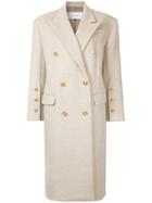 Le Ciel Bleu Long Double Breasted Coat - Nude & Neutrals