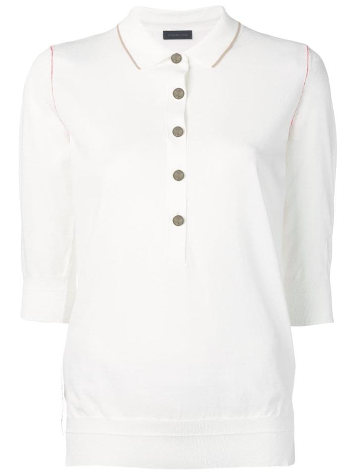 Eudon Choi 3/4 Sleeves Polo Shirt - White