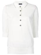 Eudon Choi 3/4 Sleeves Polo Shirt - White