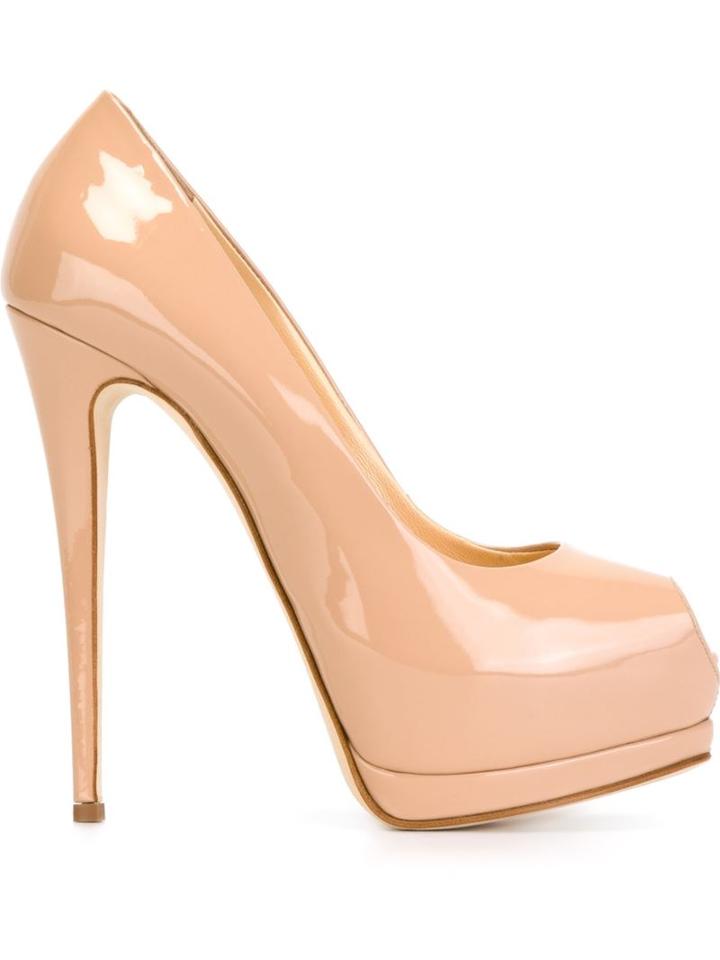 Giuseppe Zanotti Design Sharon Pumps, Women's, Size: 38, Nude/neutrals, Patent Leather/leather